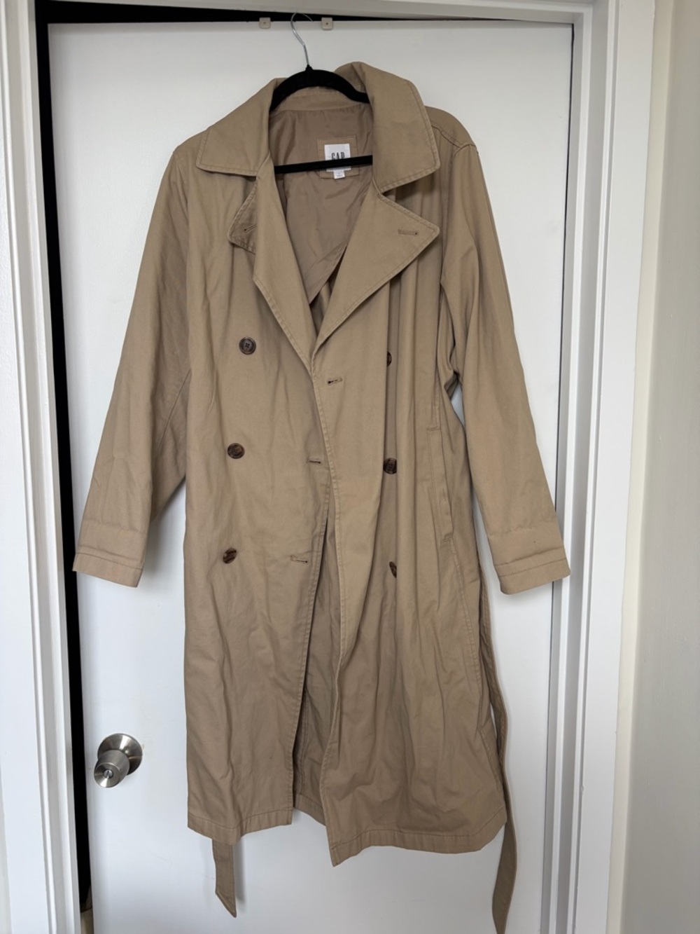 GAP Khaki Modern Trench Coat with Belt - Picture 6 of 6